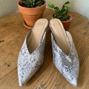 Heart In D Snakeskin Heel/ Slides